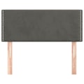 Miniatyrbillede 2 af 6: Hovedgærdet til sengen, tilbehør til soveværelset, møbel 100 x 5 x 78/88 cm, mørkegrå velour TDL0203190 Grå
