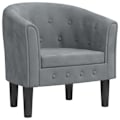 Miniatyrbillede 1 af 6: Lounge stol komfortabel sæde moderne design i mørkegrå fløjl tufted DEC026452 Grå