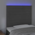 Miniatyrbillede 3 af 4: Hovedgærde - Ikke specificeret - 90x5x118/128 cm - Mørkegrå velour - Integreret LED - Moderne design Mörkgrå
