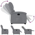 Miniatyrbillede 6 af 6: Fauteuil relax TV med komfortabel polstring, elektrisk løftefunktion i lys gråt stof DEC027907 Grå