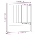 Miniatyrbillede 4 af 4: Hovedgavl til seng til soveværelse møbel 81 x 4 x 100 cm sort fyrretræ TDL0202089