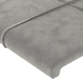 Miniatyrbillede 4 af 4: Hovedgærde - Ikke specificeret - 93x16x78/88 cm - Lysegrå velour - Klassisk stil - Robuste ben Ljusgrått
