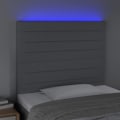 Miniatyrbillede 3 af 4: Hovedgærde - Ikke specificeret - 80x5x118/128 cm - Lys grå stof - Farvet LED - Moderne design Ljusgrått