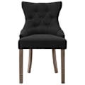 Miniatyrbild 3 av 6: Matstolar - Modern design - Set om 2 - Svart tyg - Optimal komfort - Samtida stil Svart