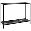 Miniatyrbillede 1 af 6: Funktionsdygtig skrivebordskonsol i stil 100 x 35 x 75 cm, hærdet glas med marmor sort facet og stål DEC032080 Svart