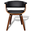 Miniatyrbild 2 av 4: Matstol - Optimal Komfort - Böjd Trä - Svart Konstläder - Modern Design - 1 Plats Svart