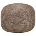 Miniatyrbillede 1 af 3: Pouf taburet fodrest støtte lavet i hånden jute reb fletning grå 45 x 30 cm DEC029995 Grå