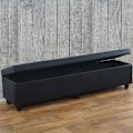 Pikkukuva 2 / 5: Banc banquette avec compartiment de rangement 180x45x45 cm en PVC noir mat 04_0005814 Svart