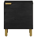 Miniatyrbillede 3 af 6: Nattarn med skab med dør 40 x 33 x 46 cm sorte mangotræ DEC034413 kastanj