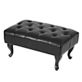 Miniatyrbillede 1 af 4: Barok stil taburet puff fodskammel 39 x 77 x 47 i sort syntetisk materiale