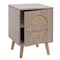 Miniatyrbillede 1 af 6: Nattens bord, sidebord med to opbevaringsrum i kubu, trælook eg og MDF 56x40x40 cm 04_0008529 kastanj