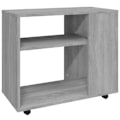 Pikkukuva 1 / 4: Sivupöytä sohvan päätyyn pyörillä 70 x 35 x 55 cm komposiitista harmaa DEC032539 kastanj