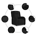 Miniatyrbillede 4 af 6: TV-reclinerstol med komfortabel polstring og manuel hældningsfunktion i sort stof DEC028109 Svart