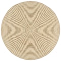 Miniatyrbillede 1 af 4: Håndlavet jute tæppe med hvid spiral design 90