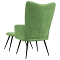 Miniatyrbillede 4 af 6: Moderne design loungestol sofa med fodskammel i lys grøn fløjl DEC026627 Grön