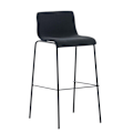 Miniatyrbillede 1 af 6: Barstol x1 moderne design stabelbar med sort stofsæde og 4 sorte metalben 10_0004957 Metall