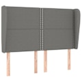 Miniatyrbillede 1 af 6: Hovedgærde til seng med sidestøtte 147 x 23 x 118/128 cm mørkegrå stof TDL0205004 Grå