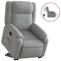 Miniatyrbillede 2 af 6: Fauteuil relax TV med elektrisk løftefunktion, meget komfortabel i lys grå stof DEC028316 Grå