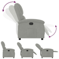Miniatyrbillede 5 af 6: Fauteuil relax TV med komfortabel polstring og manuel vippefunktion i lys grå fløjl DEC027922 Grå