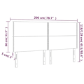 Miniatyrbillede 5 af 5: Hovedgavl til seng med LED møbel 200 x 5 x 118/128 cm syntetisk hvid TDL0201934 Vit