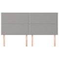 Miniatyrbillede 2 af 6: Hovedgærde til soveværelse med 4 dele 90 x 5 x 78/88 cm lys gråt stof TDL0206025 Grå