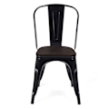 Miniatyrbillede 2 af 3: 4 stapelbare spisebordsstole i industriel stil i stål 51x44x85 5cm sort 20_0000071 Svart