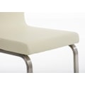 Miniatyrbillede 5 af 6: Stol til spisestue x1 moderne design i creme PVC med støtte i rustfrit stål 10_0001990 Grädde