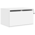 Miniatyrbillede 2 af 6: Væghængt sengebord med LED-lys 50 x 36 x 30 cm med skuffe i hvidt ingeniørtræ DEC034163 Vit
