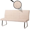 Miniatyrbillede 2 af 6: Bænk til spisebord i creme chenille stof 180 cm og børstet rustfrit stål 04_0005819 Grädde