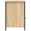 Pikkukuva 4 / 6: Yötaulukko, jossa on laatikko ja ovi-kompartimentti, mitat 40 x 42 x 60 cm, insinööri-puuta tammivärissä ja rautaa. DEC033870 kastanj