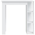 Miniatyrbillede 2 af 4: Multifunktionelt sidebord barbord med hylde 102 x 50 x 103,5 cm hvidt ingeniørtræ DEC036448 Vit