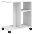 Miniatyrbillede 4 af 6: Sidebord til stuen på hjul 50 x 30 x 55 cm hvidt ingeniørtræ DEC032324 Vit
