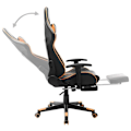 Miniatyrbillede 6 af 6: Kontorstol gaming med hjul og fodstøtte i sort og orange PVC DEC025783 Svart