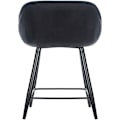 Miniatyrbillede 2 af 6: Barstol høj x1 sæde med tufted effekt i sort velour og sort metal 10_0004891 Metall