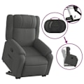 Miniatyrbillede 5 af 6: Fauteuil relax TV med komfortabel polstring og elektrisk løftefunktion i mørkegrå stof DEC027932 Grå