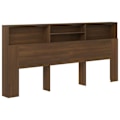 Miniatyrbillede 1 af 6: Hovedgærde - MDF - Brun - 220x19x103,5 cm - Integreret opbevaring - Moderne stil kastanj