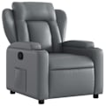 Miniatyrbillede 1 af 6: Fauteuil relax TV med komfortabel polstring og manuel hældningsfunktion i grå PVC DEC027978 Grå