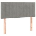 Miniatyrbillede 1 af 6: Hovedgærde - TDL - 100 x 200 cm - Lyst grå velour - Elegant design - Ikke aftageligt