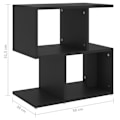 Miniatyrbillede 4 af 4: Sæt af 2 natborde med hylder 50 x 30 x 51,5 cm sort ingeniørtræ DEC035601 kastanj