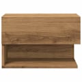 Miniatyrbillede 2 af 6: Væglampebord med skuffe og hylde 46 x 29,5 x 30 cm ingeniørtræ, egefarve DEC034244 kastanj