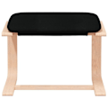 Miniatyrbillede 5 af 6: Moderne loungestol sofa design med fodskammel i sort stof og træ DEC026538 kastanj