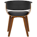 Pikkukuva 6 / 6: 2 kpl retro-design ruokailutilan tuoleja, ruskea puurakenne ja musta PVC-istuin 10_0001686 kastanj