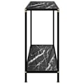 Miniatyrbillede 3 af 6: Funktionsdygtig konsolbord i stil 120 x 35 x 75 cm, hærdet glas med sort marmorudseende og stål DEC032105 Svart