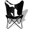 Miniatyrbillede 6 af 6: Moderne design lounge stol sort og hvid, sort kalveskind DEC026797 Vit
