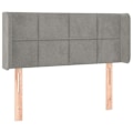 Miniatyrbillede 1 af 6: Hovedgavl til seng, tilbehør til soveværelse, møbel med sidekant 103 x 16 x 78/88 lys grå velour
