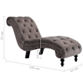 Pikkukuva 6 / 6: Meridienne chaise longue sisätiloihin harmaa sametti nappiholkit DEC026222 Grå