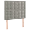 Miniatyrbillede 2 af 5: Hovedgærdet til soveværelse med LED-møbel 80 x 5 x 118/128 cm i lysegrå velour TDL0201278