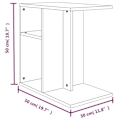 Miniatyrbillede 6 af 6: Side table for sofa end with storage compartments 50 x 30 x 50 cm engineered wood gray DEC032531 kastanj