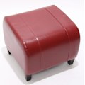 Miniatyrbillede 2 af 2: Tabouret siddende kubepuf læder + syntetisk 37x45x47 cm rød 04_0005339 Röd