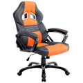 Miniatyrbillede 1 af 6: Gaming kontorstol med hjul, vippefunktion i sort/orange PVC og plastik 10_0002599 Svart